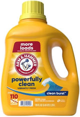 ARM & HAMMER Clean Burst Laundry Detergent for Family Laundry Room, 110+5 Loads Value Size