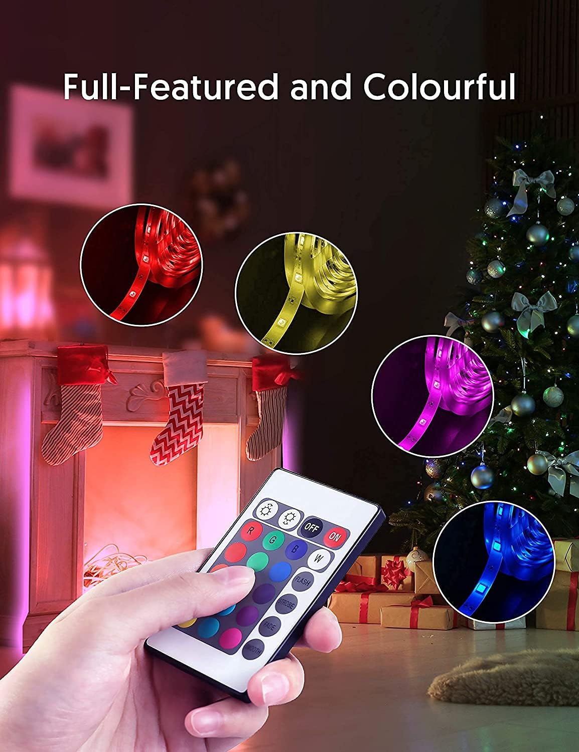 111111 Battery Powered LED Strip Lights – Cozy Bedroom Accent Lighting for Living Room & Reading Nook