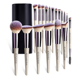 BS-MALL Modern Simple Makeup Brush Set 18 Pcs for Spa-Like Spaces and Neutral Home Aesthetics, Matte Finish Case