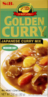 S&B Golden Curry Japanese Curry Mix, Medium Hot, 3.2 oz – Family-Friendly Curry for Kid-Approved Weeknight Dinners