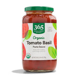 365 by Whole Foods Market, Organic Tomato Basil Pasta Sauce, Versatile Cooking Base for One Pot Pasta Casserole and Pizza Nights, 25 Ounce