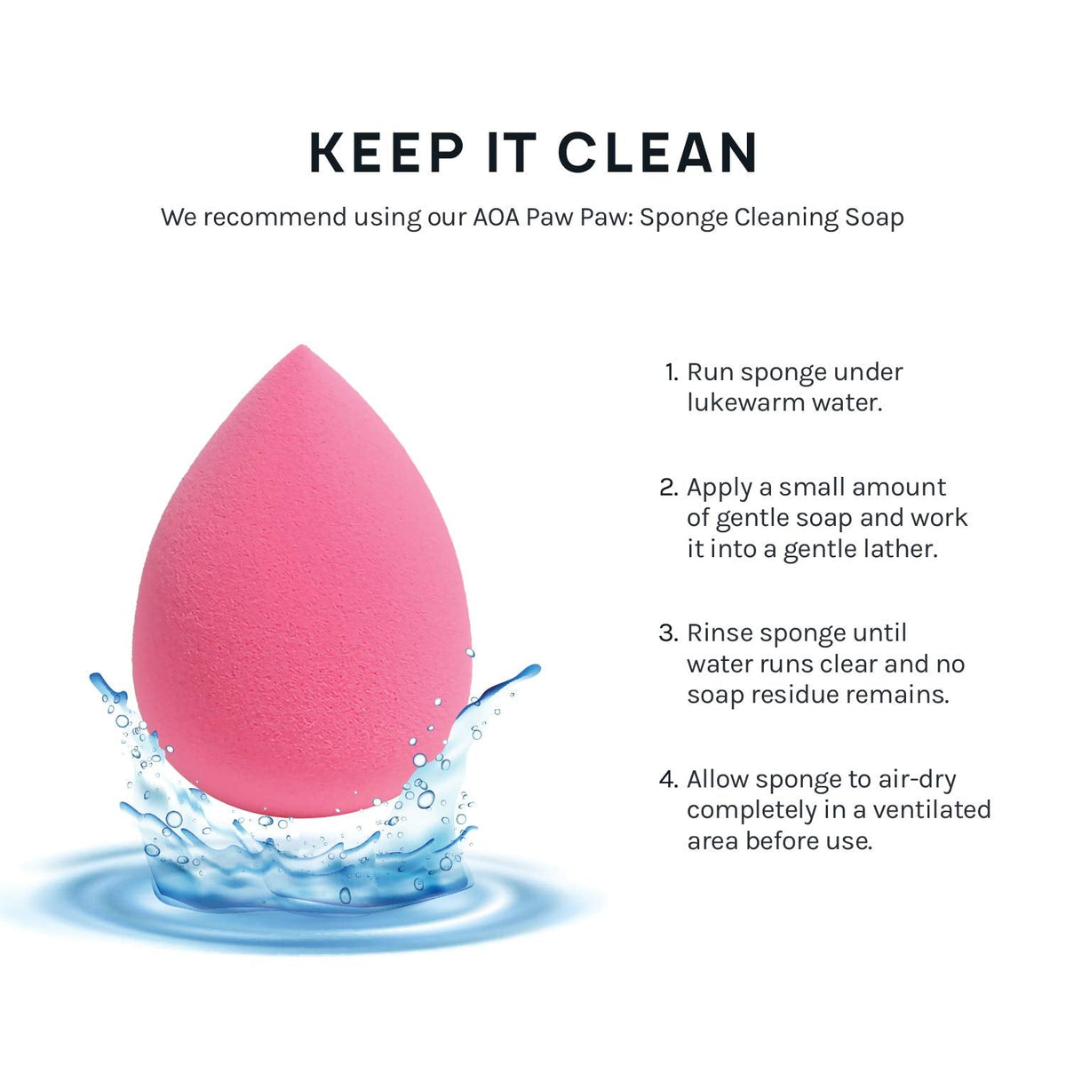 AOA Studio Collection Makeup Sponge Set of 6 – Premium Latex Free Tools for an Elevated Vanity