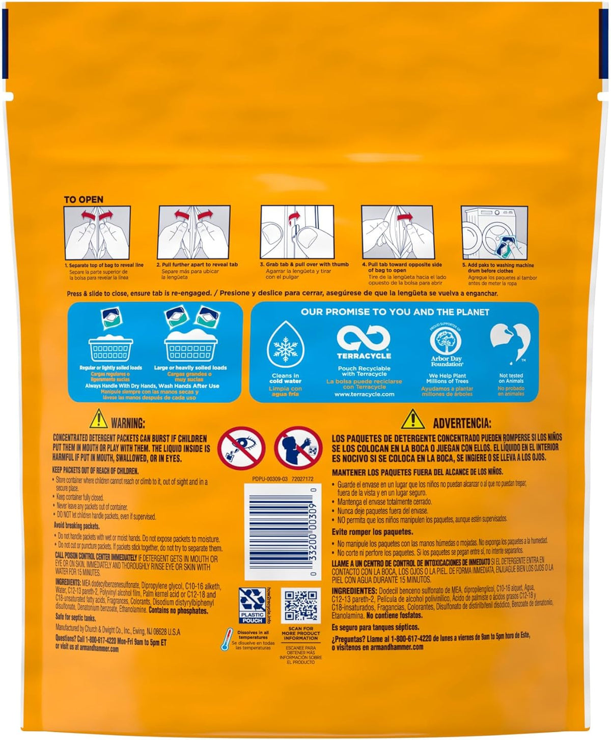 Arm & Hammer Clean Burst 5-in-1 Laundry Power Paks – Minimalist Laundry Closet Essential, No-Mess Pre-Measured Detergent
