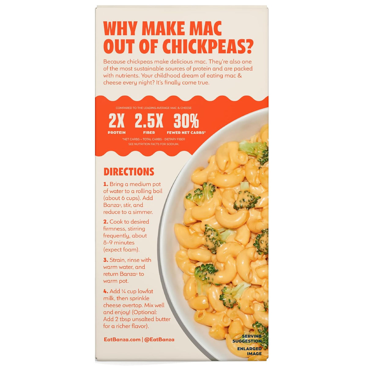Banza Elbows & Classic Cheddar Mac and Cheese – Simple Two-Ingredient Box, Clean Label Pasta for Streamlined Pantries