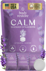 BodyRestore Shower Steamers Aromatherapy – Pre-Bedtime Aromatherapy Routine for Restless Sleepers, 15 Pack Natural Essential Oils