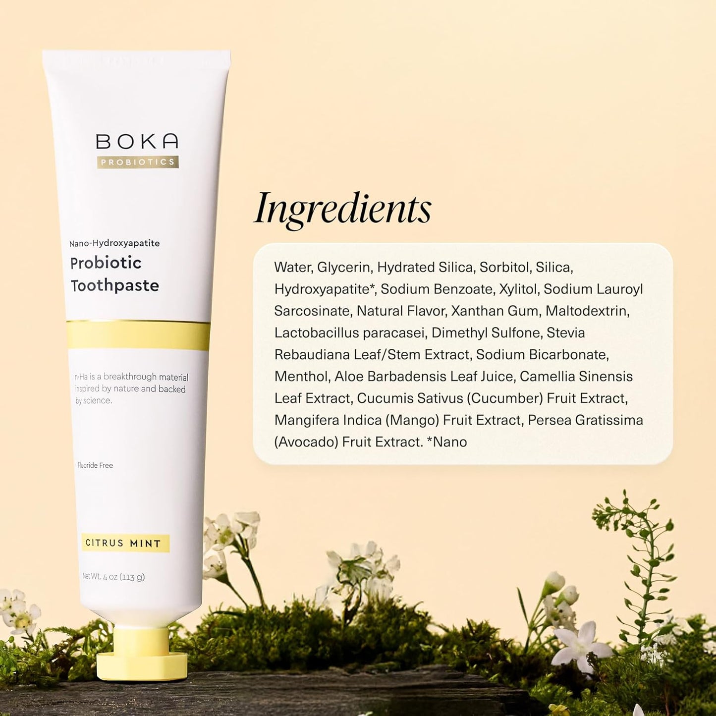 Boka Fluoride Free Toothpaste with Nano Hydroxyapatite – Mindful Morning Ritual for a Balanced Oral Microbiome