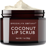 Brooklyn Botany Lip Scrub Exfoliator 1 oz – Coconut Scented Single-Ingredient Lip Care for a Clean Vanity