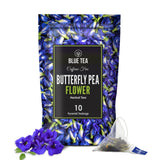 BLUE TEA Butterfly Pea Flower Pyramid Tea Bags – Elegant Holiday Gift for Mom, Caffeine-Free Herbal Variety, 10 ct