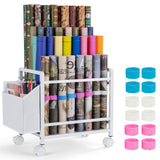 Aquzee Wrapping Paper Cart on Caster Wheels – Stylish Dining Room Storage for the Hosting Household
