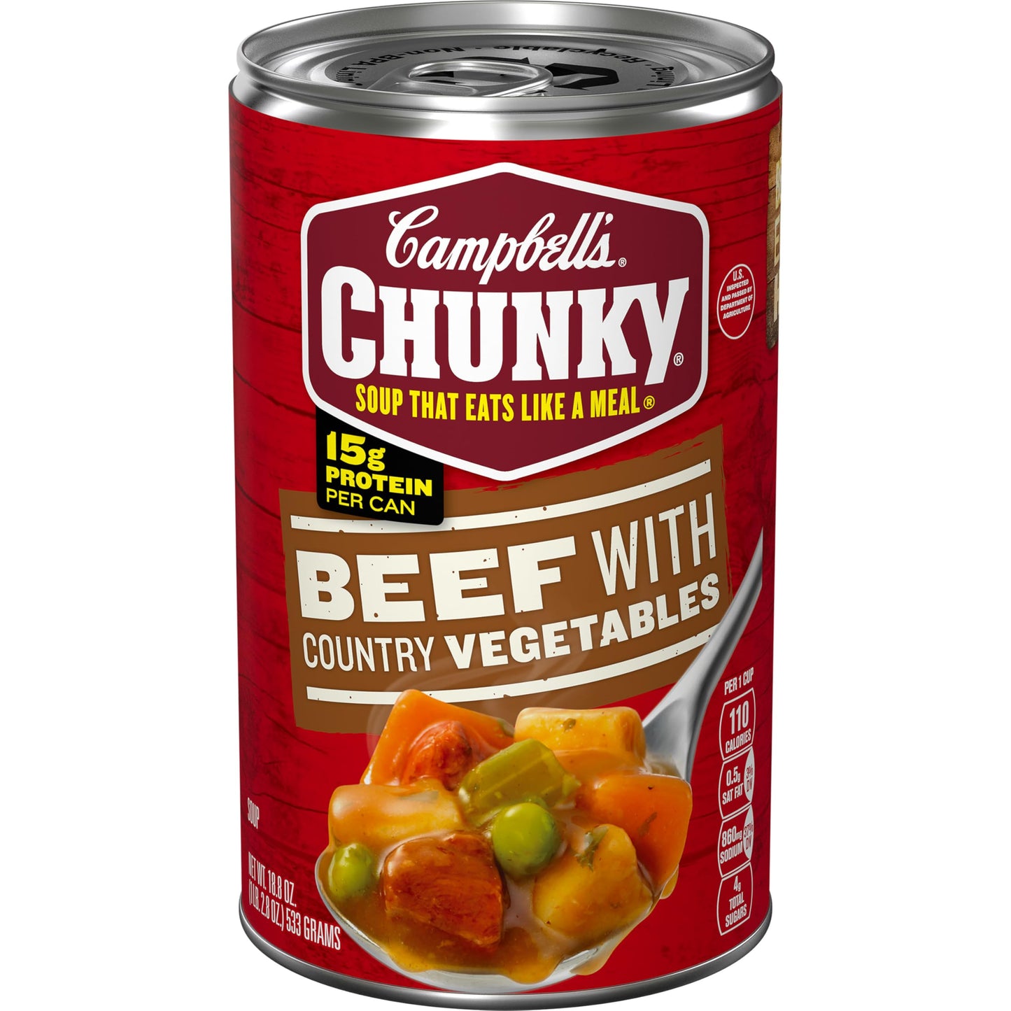 Campbell's Chunky Beef Soup – Easy After-School Microwave Dinner for Hungry Teens, 18.8 Oz Can