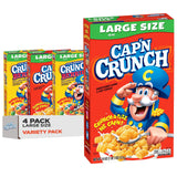 Cap'n Crunch Cereal Original & Crunch Berries Variety Pack – Late Night Study Snack for College Students