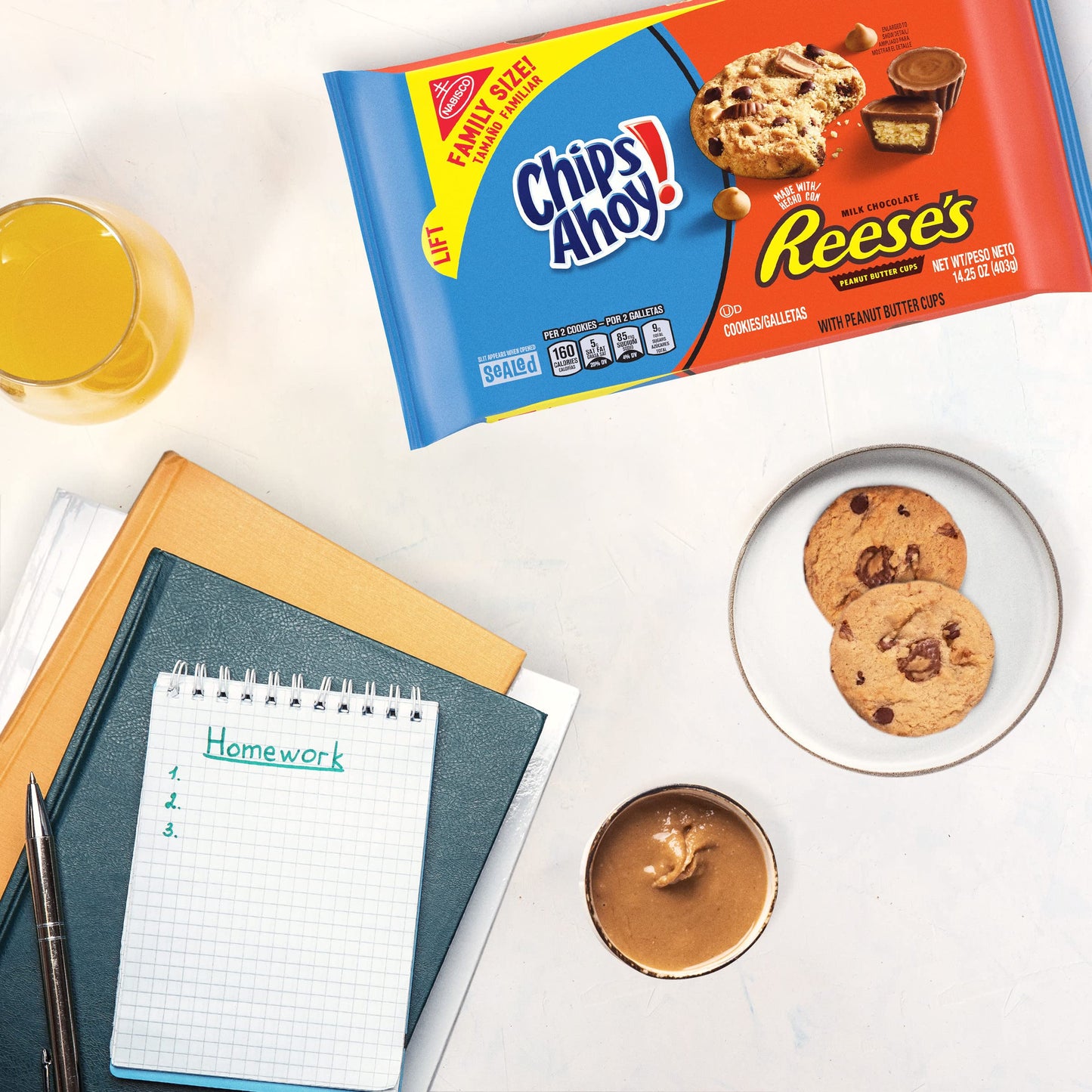 CHIPS AHOY! Reese's Peanut Butter Cup Cookies, 14.25 oz Family Pack Gift for Peanut Butter and Chocolate Lovers