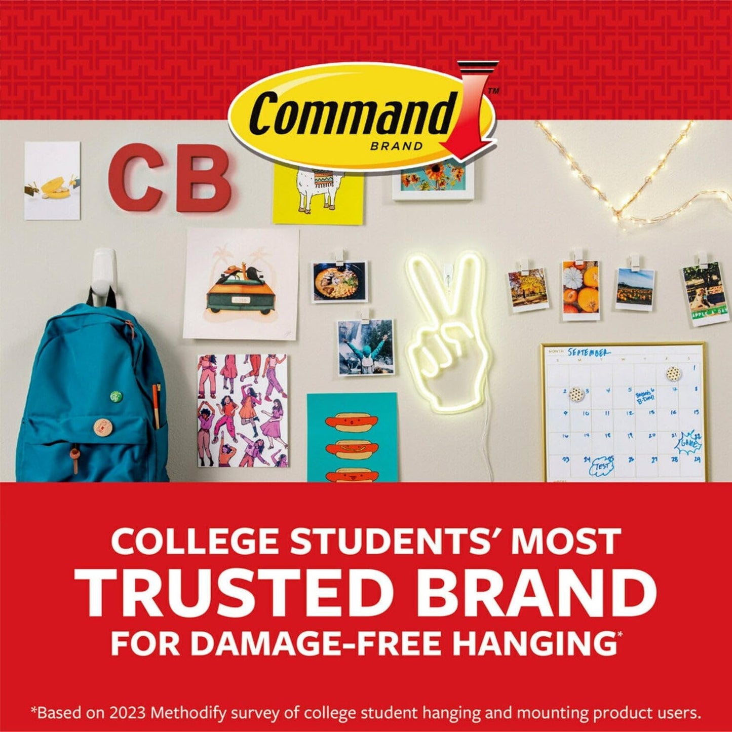 Command Clear Decorating Clips for Living Room – Damage-Free String Light and Garland Hangers