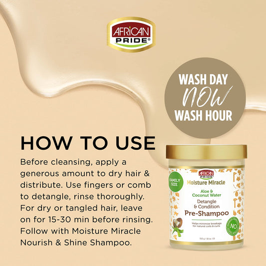 designed for coily and curly hair types (types 3a-4c) to detangle and soften before cleansing