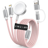 Aurora Cables Magnetic Apple Watch Charger – 4ft Travel Cable for Hiking Trail Rest Stops and Car Console Mounting, Heat-Dissipating Aluminum Shell