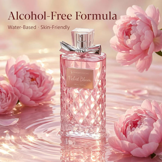 floral fragrance profile with rose, jasmine, peony, peach, patchouli, and musk notes