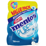 Mentos Pure Fresh Sugar-Free Chewing Gum with Xylitol, Fresh Mint, 120 Piece Bulk Resealable Bag for Back-to-Back Meeting Breath Confidence