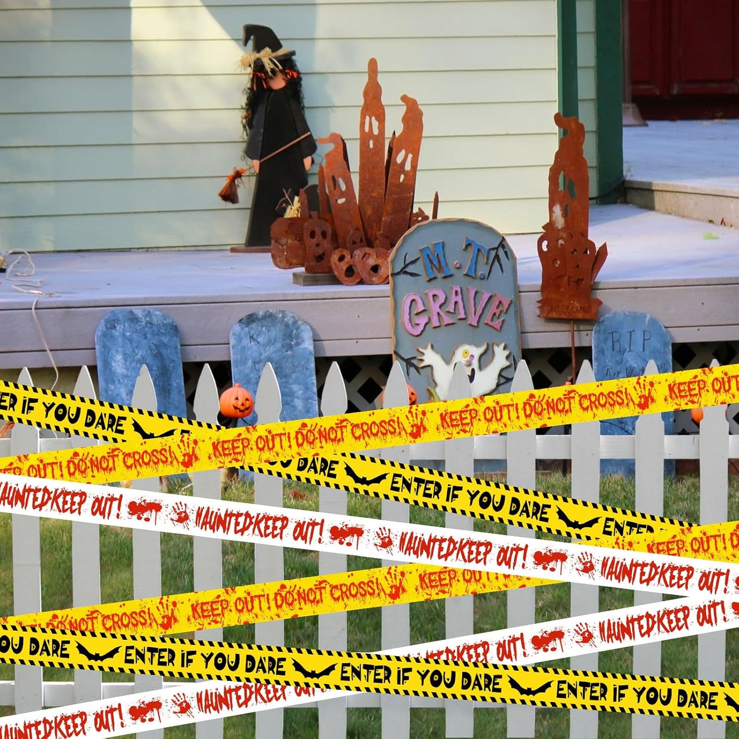 HauntHouse Non-Adhesive Halloween Tape – Residue Free Wall Safe Decoration for Rental Homes