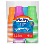 Hefty Party On Patriotic Party Cups – Worry Free Hosting Drinkware That Resists Cracking and Leaking All Party Long, 76 Pieces