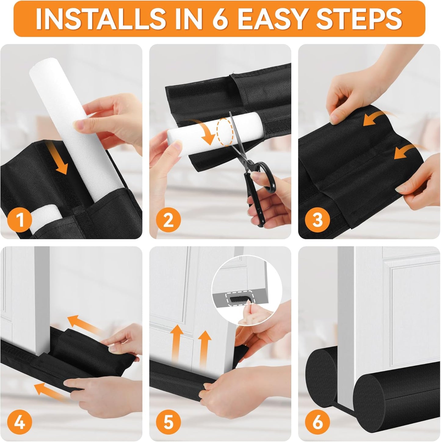 Holikme Under Door Draft Stopper – Bedroom Wind-Down Essential for Restful Sleep and Quiet Nights