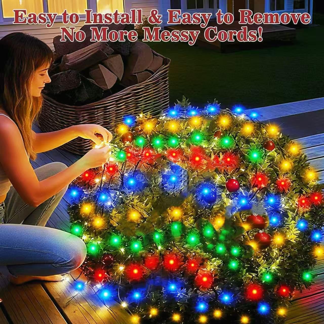 HYH Christmas Net Lights – Patio and Garden Mesh Lights Outdoor, 12FT x 5FT 360 LED Connectable String Lights for Backyard Party Decor