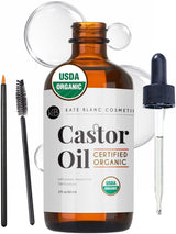 Kate Blanc Cosmetics Castor Oil Organic – Pure Cold Pressed Oil for a Less Is More Clean Beauty Routine