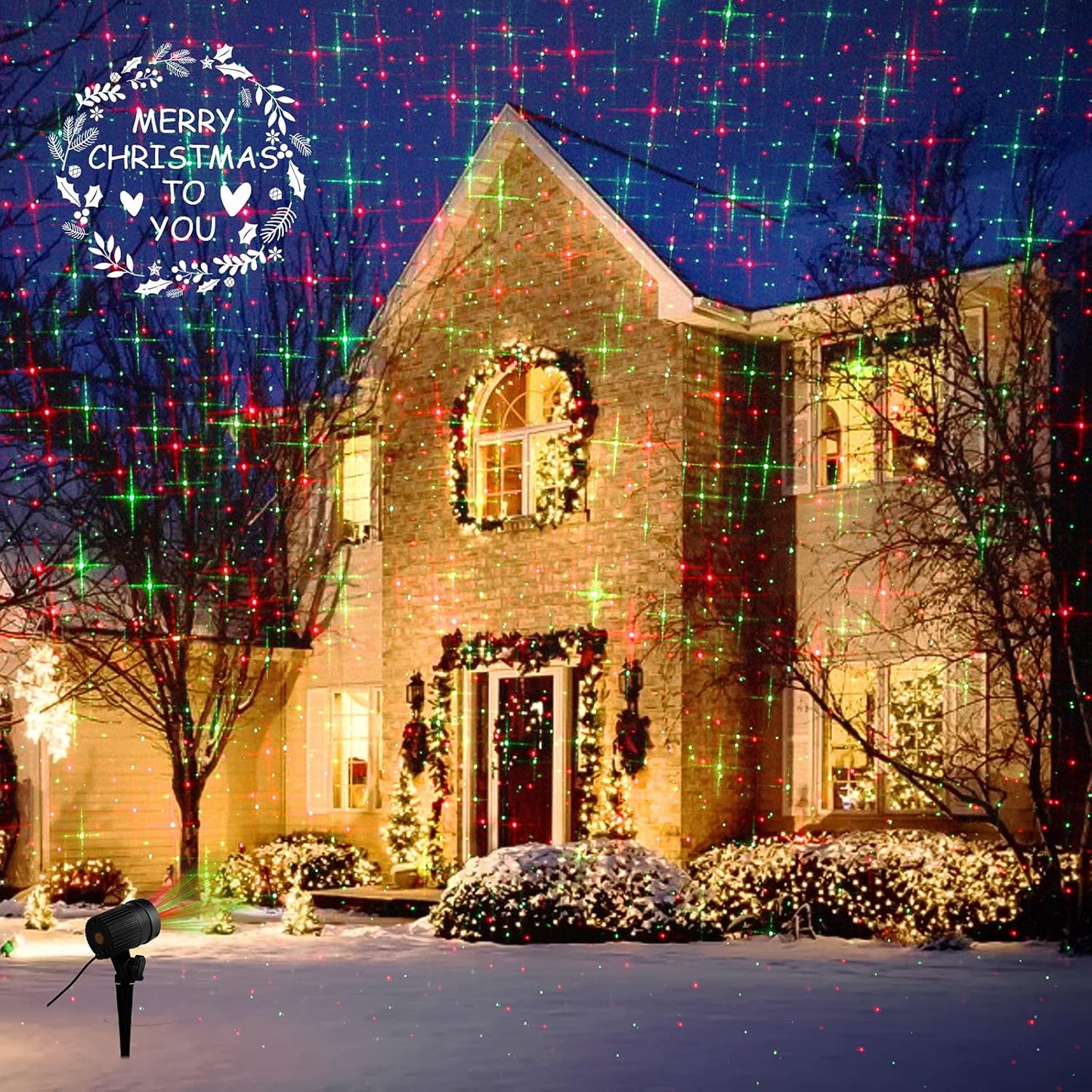 LaserChristmas Star Projector – All-Weather Patio and Garden Decor for Evening Gatherings, IP65 Waterproof Holiday Light