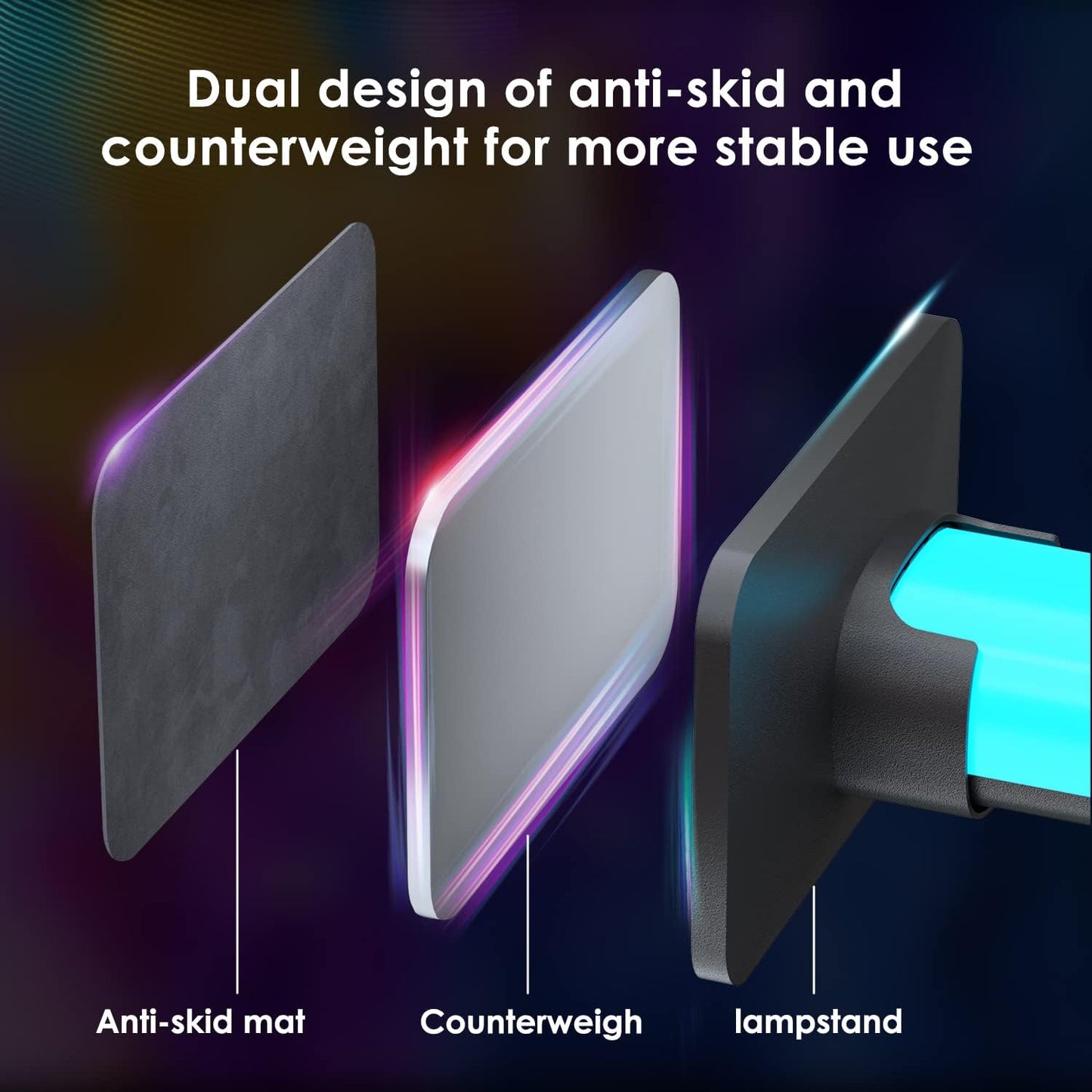 LUMI RGB Light Bar – Gaming Monitor Backlight for Streaming Setup, Music Sync Reactive LED