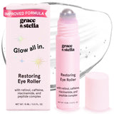 grace & stella Under Eye Serum Roller – Rose Quartz Moisturizing Eye Treatment, Premium Skincare Gift