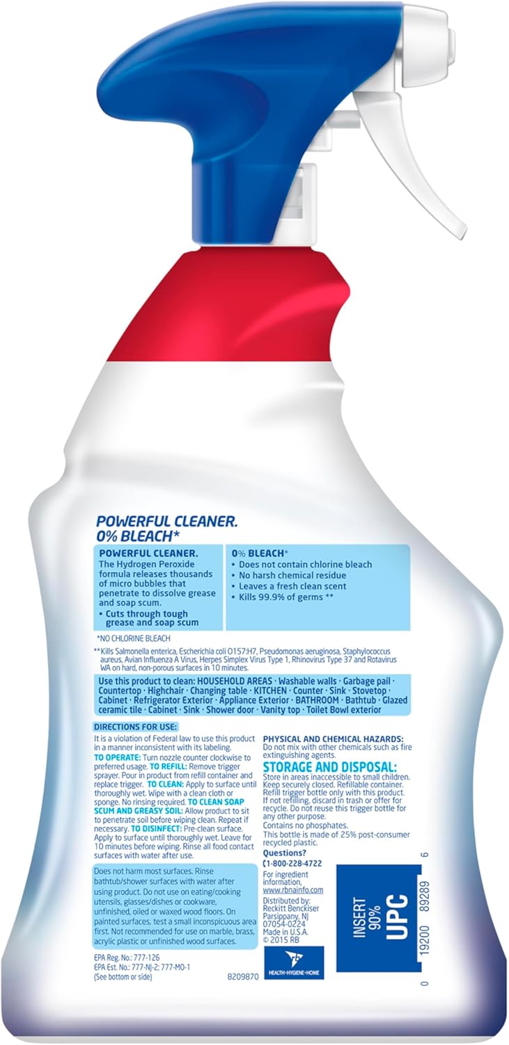 Lysol Hydrogen Peroxide Multi-Purpose Cleaner – Family-Safe Countertop and Bathroom Spray, Citrus Scent, 32 fl oz