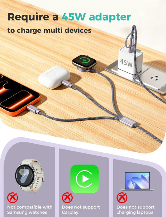 magnetic apple watch charger with aluminum alloy housing for heat dissipation and secure alignment