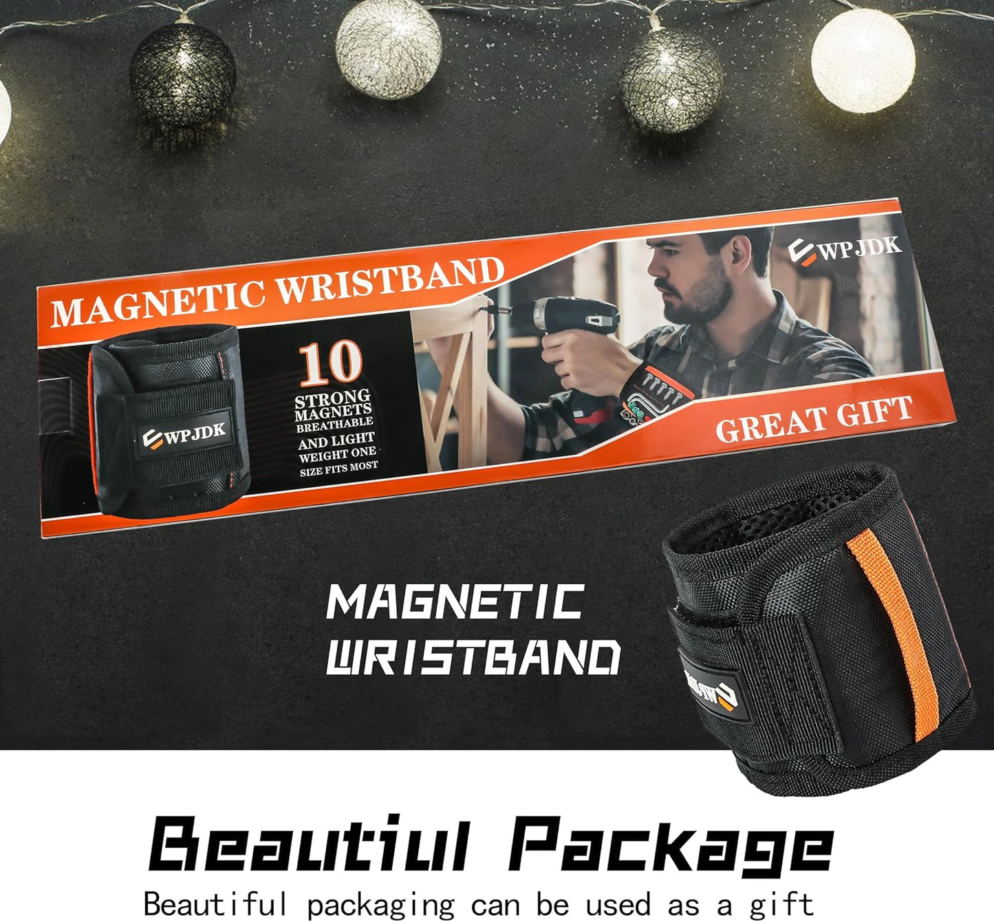 Magnetic Wristband for Holding Screws – Boost Workshop Efficiency for Mechanics and Carpenters, 10 Strong Magnets