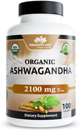 NaturaLife Labs Ashwagandha 2100 mg – Single-Ingredient Focused Adaptogen in Clean Capsule Form