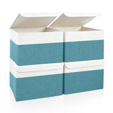 Bagnizer 22 Quart Linen Storage Bin – Neutral Living Room Decor Cube for Throw Blankets and Pillows