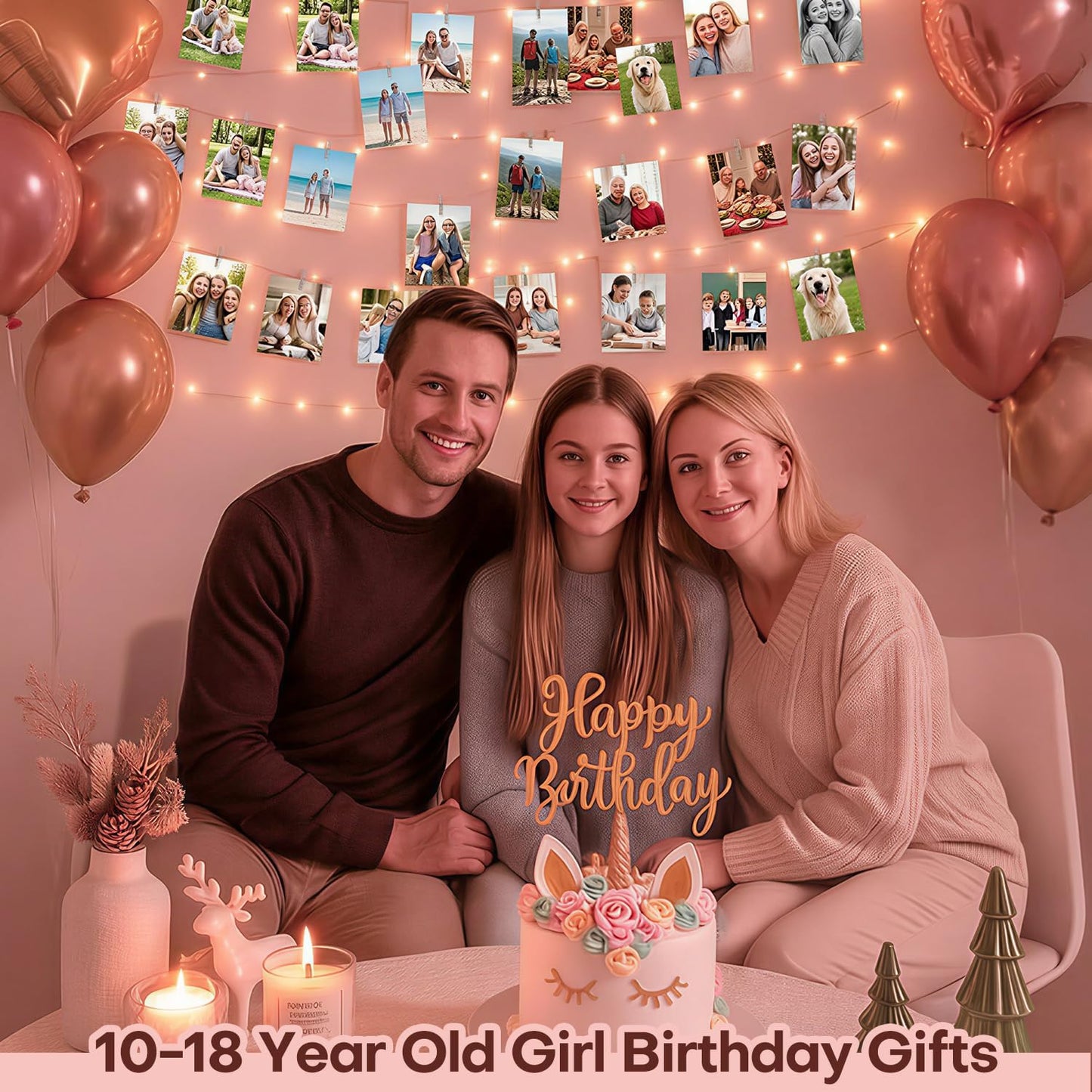 Photo Clip String Lights 40FT - Cozy Bedroom Decor with Warm White LED Fairy Lights, USB Powered Dorm Wall Aesthetic with 50 Clips