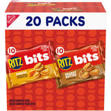RITZ Bits Peanut Butter & Cheese Mini Crackers – Kid Party Snack and School Lunch Pack, 20 Single-Serve Bags