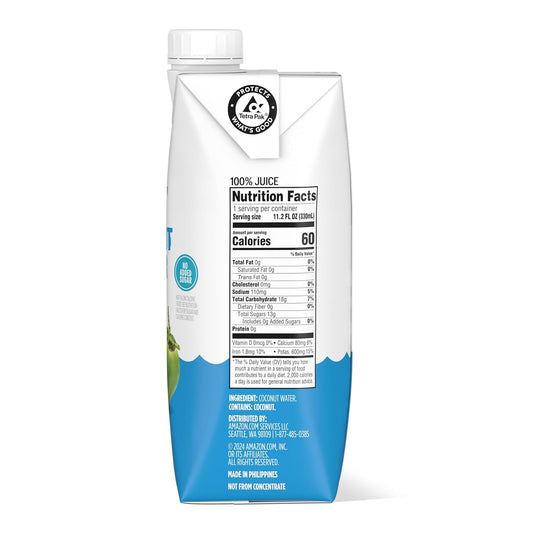 single ingredient: coconut water (not from concentrate)