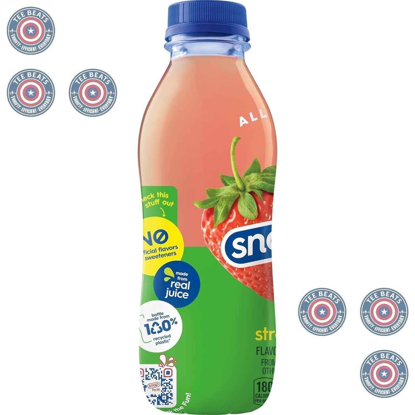 Snapple Kiwi Strawberry Juice Drink 16oz Bottles Pack of 12 - Portable All Natural Beverage for Road Trips and Picnics