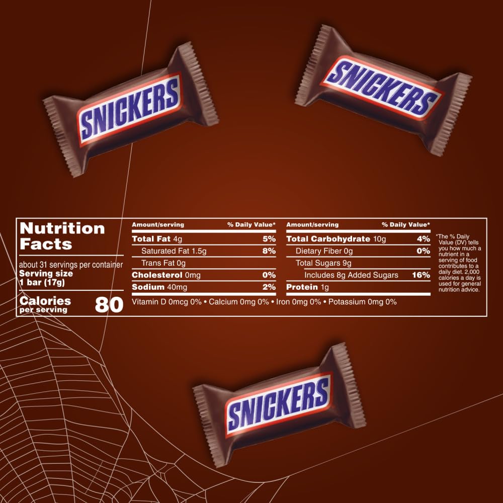 SNICKERS Original Candy Bar Variety, Gift-Ready Assorted Treat Pouch for Halloween Boo Baskets and Office Gift Exchanges, 10.59oz