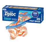 Ziploc Pint Food Storage Bags, Kid-Friendly Reusable Snack Packs for School Lunches and Daycare, 12 Pack
