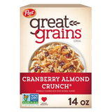 Great Grains Cranberry Almond Crunch Cereal – Lunchbox-Safe Non-GMO Cereal for Picky Eaters, 14 oz