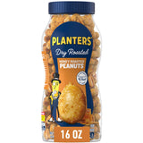 PLANTERS Honey Roasted Peanuts Home Office Desk Snack, Plant Based Protein Work Jar, 16oz Resealable