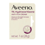 Aveeno 1% Hydrocortisone Anti-Itch Cream for Poison Ivy, Oak & Sumac, Camping & Hiking First Aid, 1 oz 2 Pack