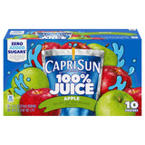 Capri Sun 100% Apple Juice Pouches – Kid-Friendly Lunchbox Beverage for Daycare and School, 10 Pack of 6 oz
