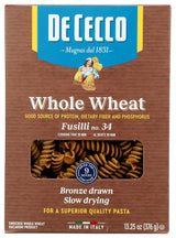 De Cecco Whole Wheat Fusilli – Diabetic-Friendly Bronze-Cut Pasta for Balanced Meal Prep