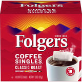 Folgers Coffee Singles – Pre-Portioned Brew Bags for Conference Rooms and Shared Workspaces