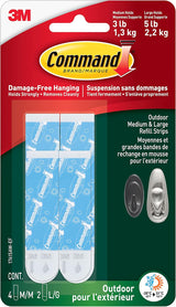 Command Outdoor Refill Strips – Weatherproof Adhesive for Patio Wreaths and String Lights