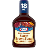 Kraft Sweet Brown Sugar Slow-Simmered Barbecue Sauce, 18 oz Single-Bottle Sauce for a Clutter-Free Pantry