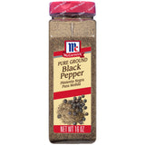 McCormick Pure Ground Black Pepper – Single-Ingredient Shaker for Uncluttered Countertops, Daily Seasoning