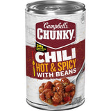 Campbell's Chunky Hot and Spicy Chili With Beans — 19 oz One-Can Pantry Staple, No Extra Ingredients